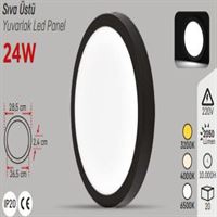 SİYAH KASA 24W S.Ü. YUVARLAK PANEL SARI 1